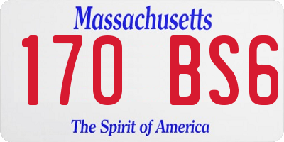 MA license plate 170BS6