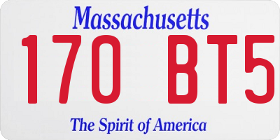 MA license plate 170BT5