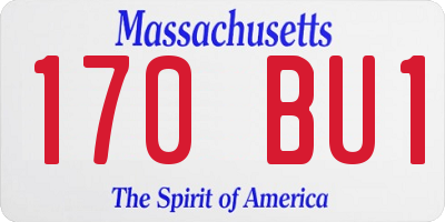MA license plate 170BU1