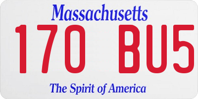 MA license plate 170BU5