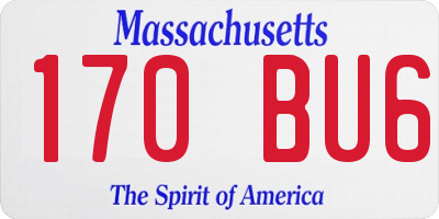 MA license plate 170BU6