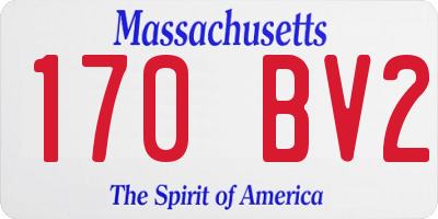 MA license plate 170BV2