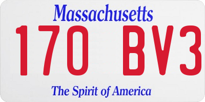 MA license plate 170BV3