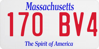 MA license plate 170BV4
