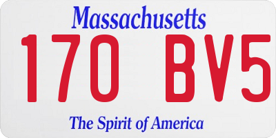 MA license plate 170BV5