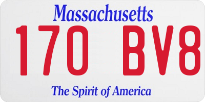 MA license plate 170BV8
