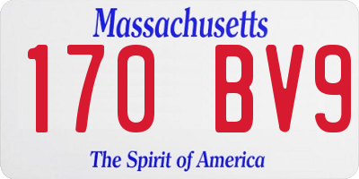 MA license plate 170BV9