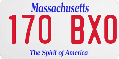 MA license plate 170BX0