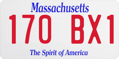 MA license plate 170BX1