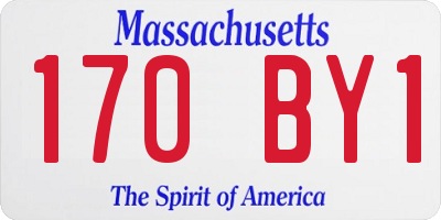 MA license plate 170BY1
