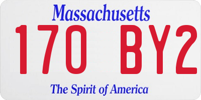 MA license plate 170BY2