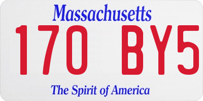 MA license plate 170BY5