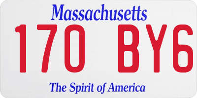 MA license plate 170BY6