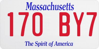 MA license plate 170BY7