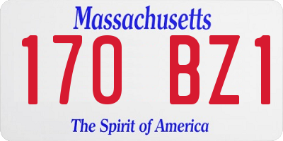 MA license plate 170BZ1