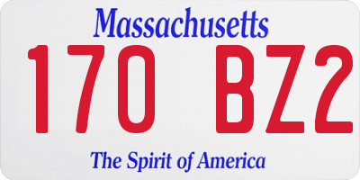MA license plate 170BZ2