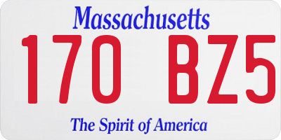 MA license plate 170BZ5