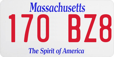 MA license plate 170BZ8