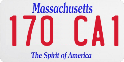 MA license plate 170CA1
