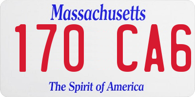 MA license plate 170CA6