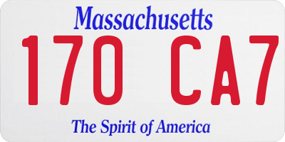 MA license plate 170CA7