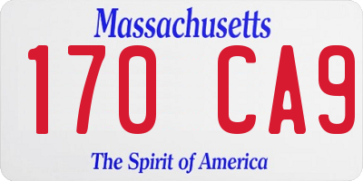 MA license plate 170CA9