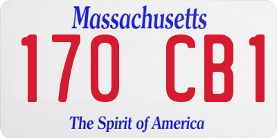 MA license plate 170CB1