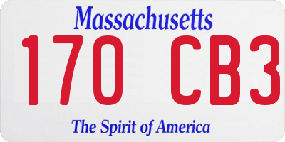 MA license plate 170CB3
