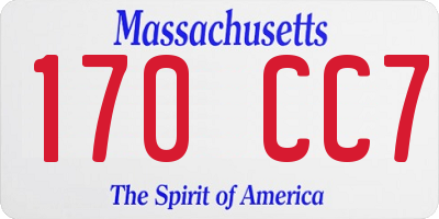 MA license plate 170CC7