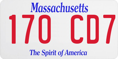MA license plate 170CD7