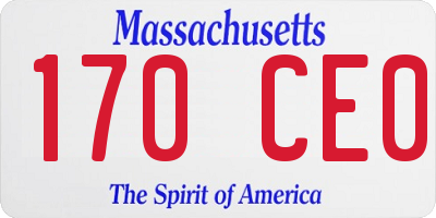 MA license plate 170CE0