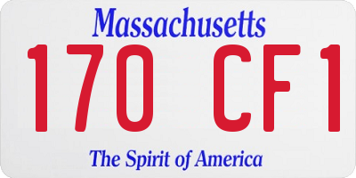 MA license plate 170CF1