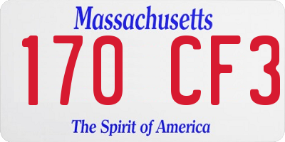 MA license plate 170CF3