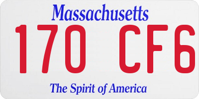 MA license plate 170CF6
