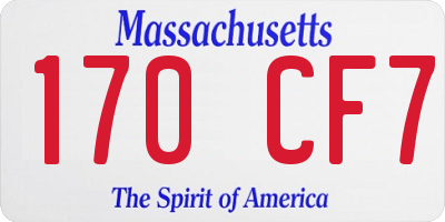 MA license plate 170CF7