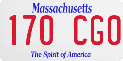 MA license plate 170CG0