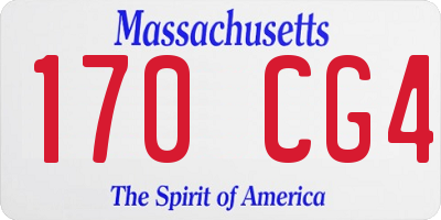 MA license plate 170CG4
