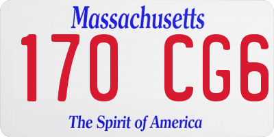 MA license plate 170CG6