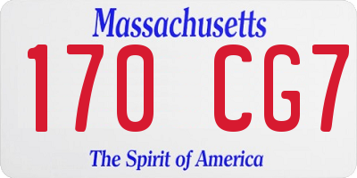 MA license plate 170CG7