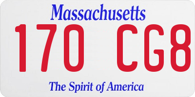 MA license plate 170CG8