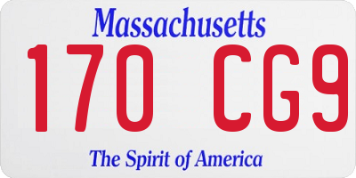 MA license plate 170CG9