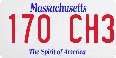 MA license plate 170CH3