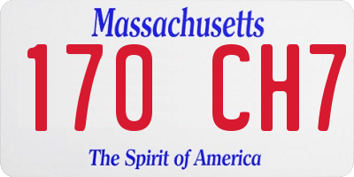 MA license plate 170CH7