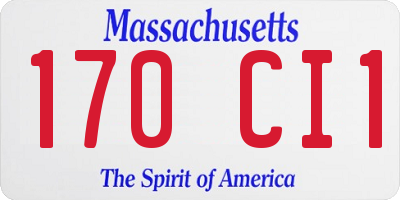 MA license plate 170CI1