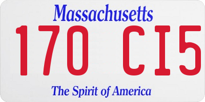 MA license plate 170CI5