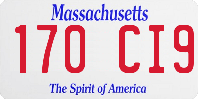 MA license plate 170CI9