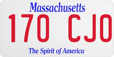 MA license plate 170CJ0