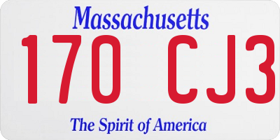 MA license plate 170CJ3