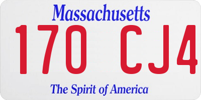 MA license plate 170CJ4