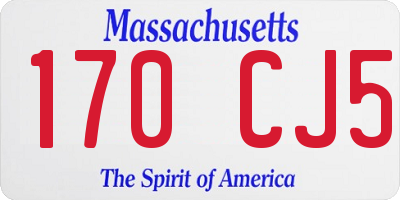 MA license plate 170CJ5